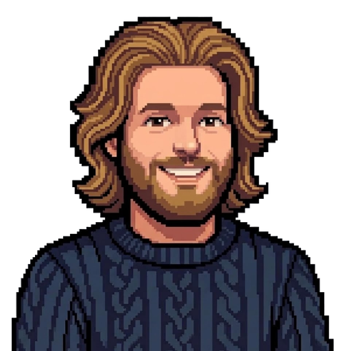 Sebastián Luser, pixel-art portrait